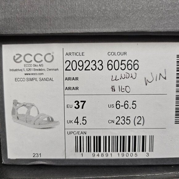 Women's Ecco Simpil Sandal - Air - Size 37 - Picture 6 of 7